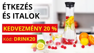 20% KEDVEZMÉNY AZ ASZTALI ÉS ITAL TERMÉKEKRE